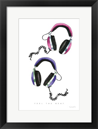 Framed Headphones Love Print