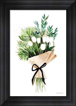 Framed White Tulips Print