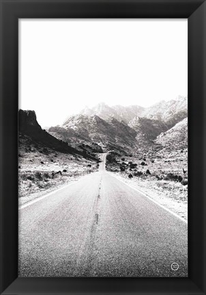 Framed Road to Old West BW Print