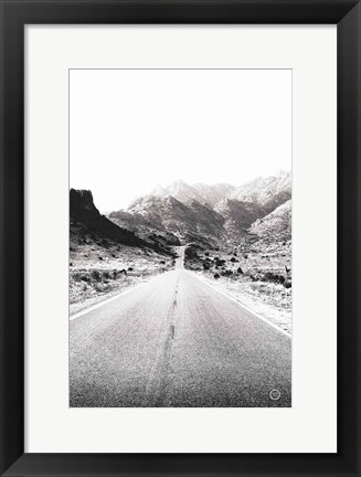 Framed Road to Old West BW Print