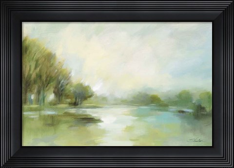 Framed Lakeside Fog Sage Print