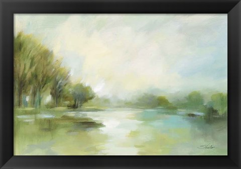 Framed Lakeside Fog Sage Print