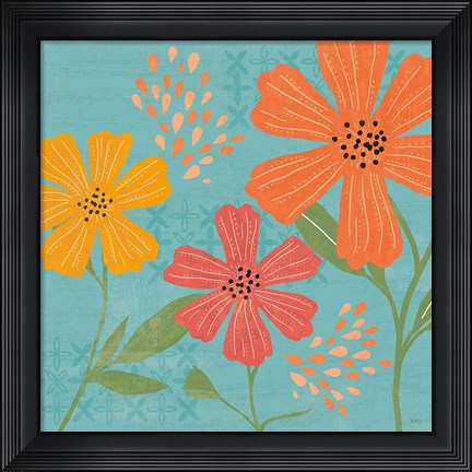 Framed Mod Floral III No Lines Print