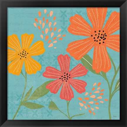 Framed Mod Floral III No Lines Print