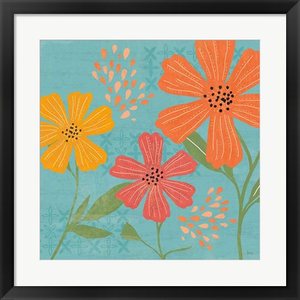 Framed Mod Floral III No Lines Print