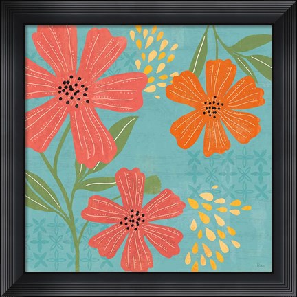 Framed Mod Floral II No Lines Print