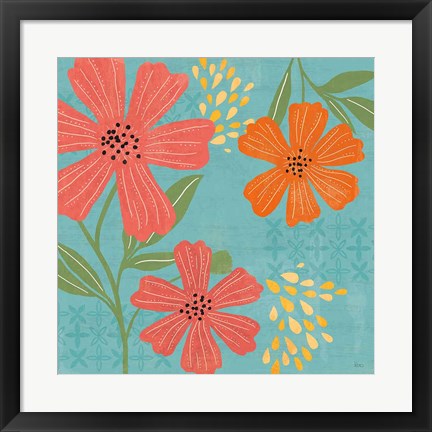 Framed Mod Floral II No Lines Print