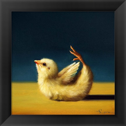 Framed Yoga Chick Bow Pose Print