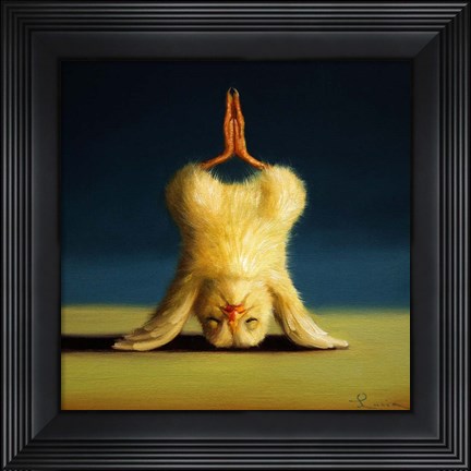 Framed Yoga Chick Lotus Headstand Print