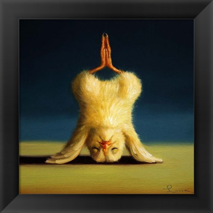 Framed Yoga Chick Lotus Headstand Print