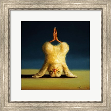 Framed Yoga Chick Lotus Headstand Print