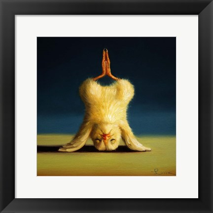 Framed Yoga Chick Lotus Headstand Print