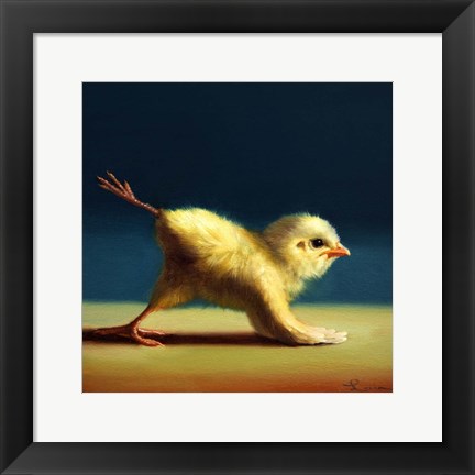 Framed Yoga Chick Mule Kick Print