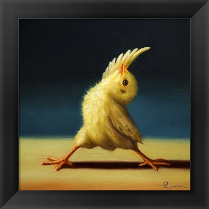 Framed Yoga Chick Reverse Warrior Print