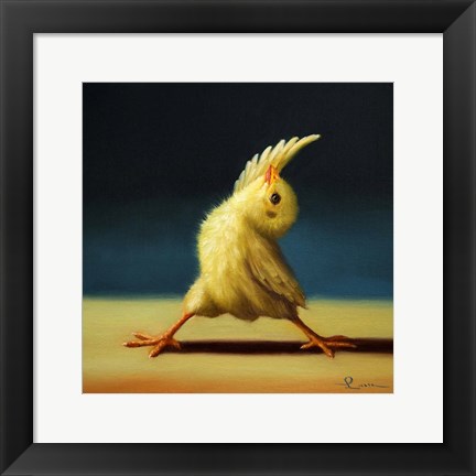 Framed Yoga Chick Reverse Warrior Print