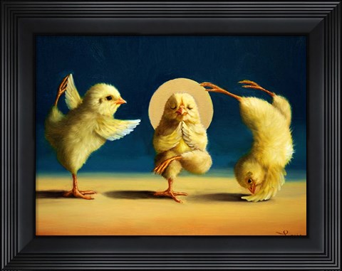 Framed Yoga Chicks Three Print