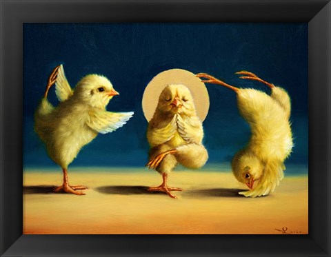 Framed Yoga Chicks Three Print