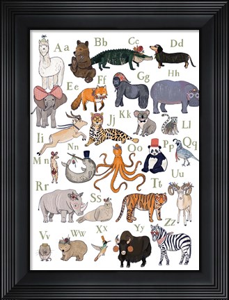Framed ABC Party Animal Print