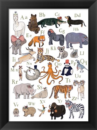 Framed ABC Party Animal Print