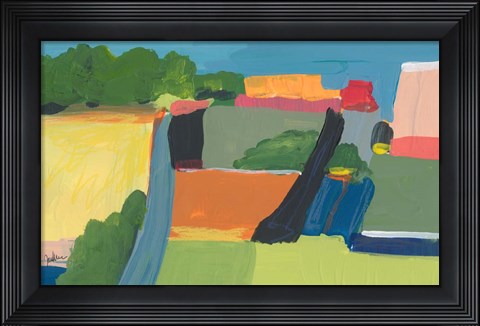 Framed Small Town On a Hill No. 1 Print