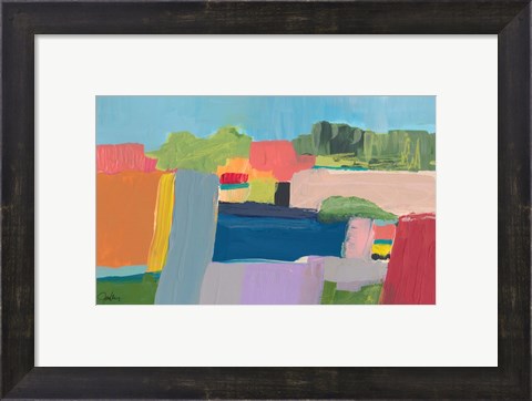 Framed Small Town On a Hill No. 3 Print