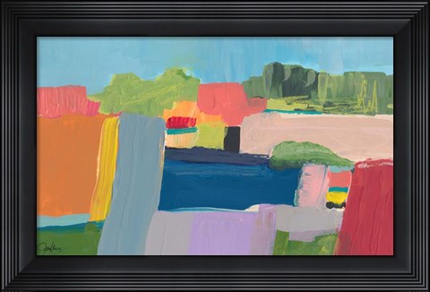 Framed Small Town On a Hill No. 3 Print