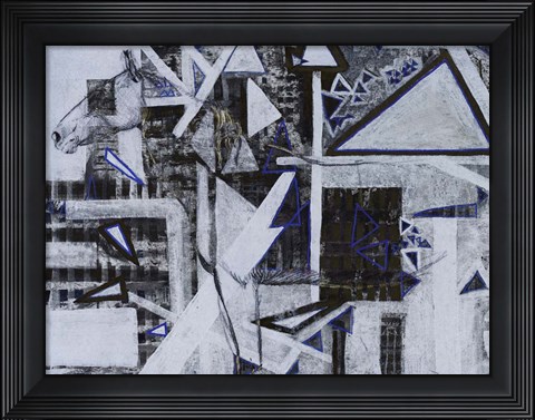 Framed Blue Horse II Print