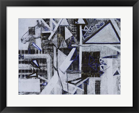 Framed Blue Horse II Print