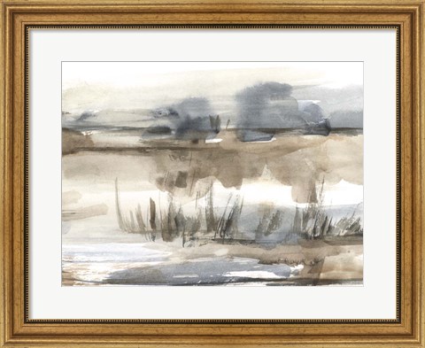 Framed Blue-Grey Marsh I Print