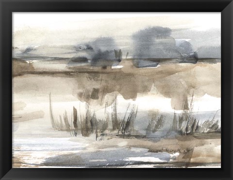 Framed Blue-Grey Marsh I Print