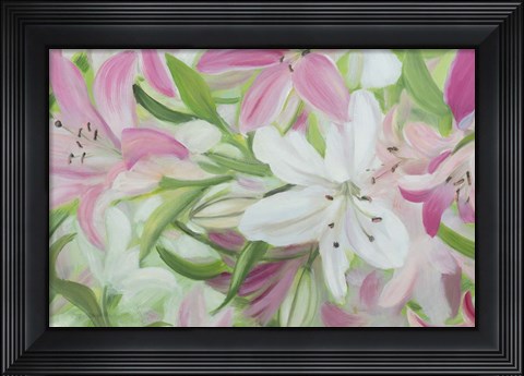 Framed Pink and White Lilies IV Print
