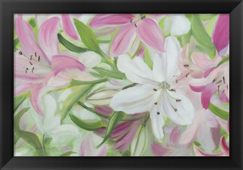 Framed Pink and White Lilies IV Print