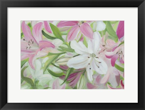 Framed Pink and White Lilies IV Print