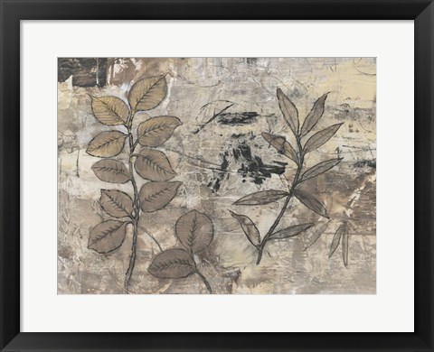 Framed Leaf Motif I Print