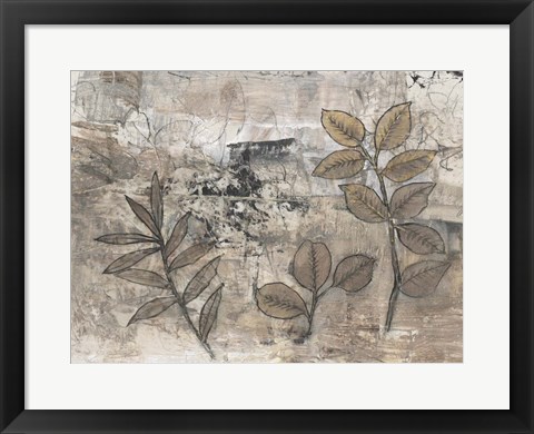 Framed Leaf Motif II Print