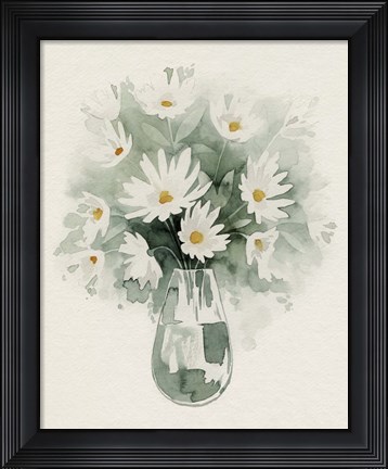 Framed Daisy Bouquet Sketch I Print