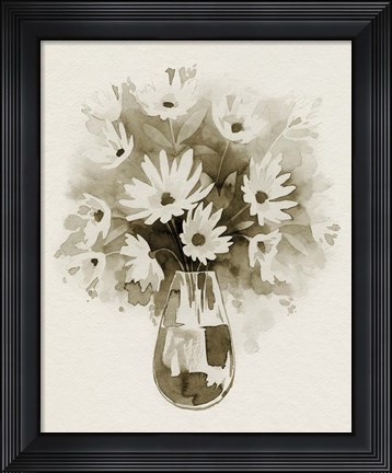 Framed Daisy Bouquet Sketch III Print