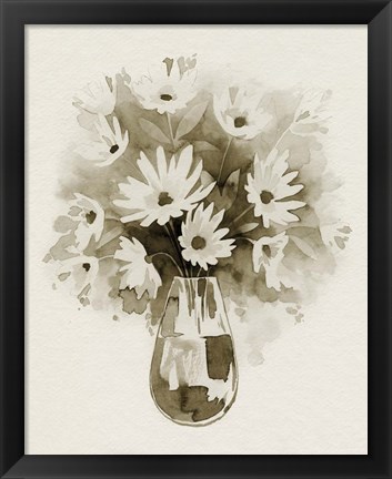 Framed Daisy Bouquet Sketch III Print