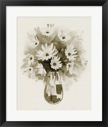 Framed Daisy Bouquet Sketch III Print