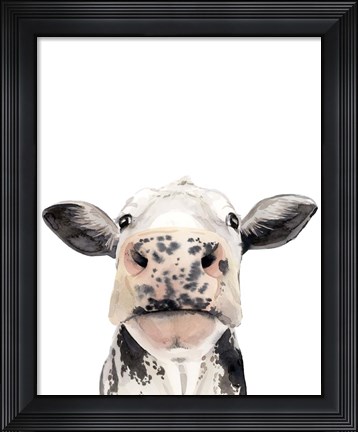 Framed Watercolor Cow Portrait II Print
