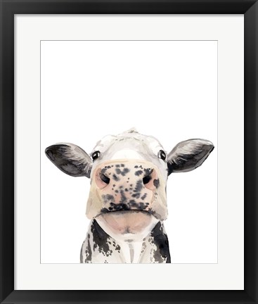 Framed Watercolor Cow Portrait II Print