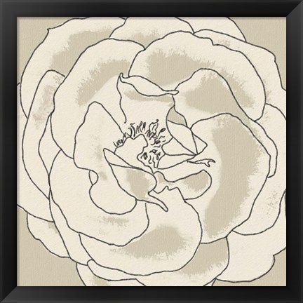 Framed Beige Blooms II Print