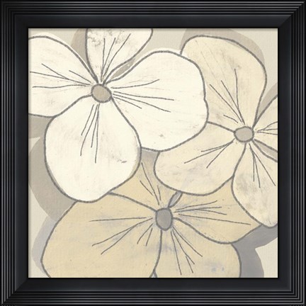 Framed Beige Blooms III Print