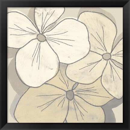 Framed Beige Blooms III Print