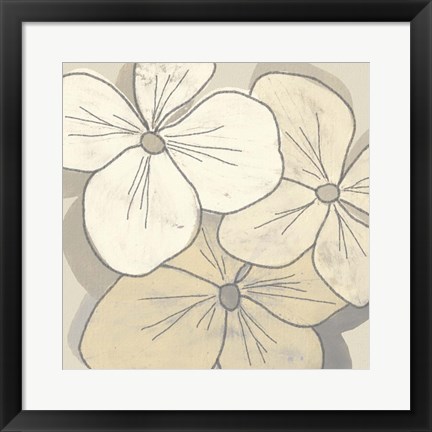 Framed Beige Blooms III Print