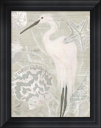 Framed Driftwood Heron II Print