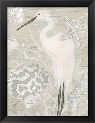 Framed Driftwood Heron II Print