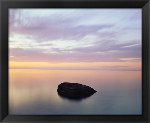 Framed Rock at Sunset Print