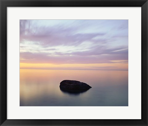 Framed Rock at Sunset Print