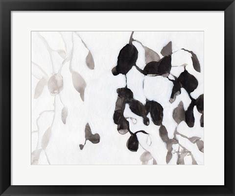 Framed Leaves in Black and White Print